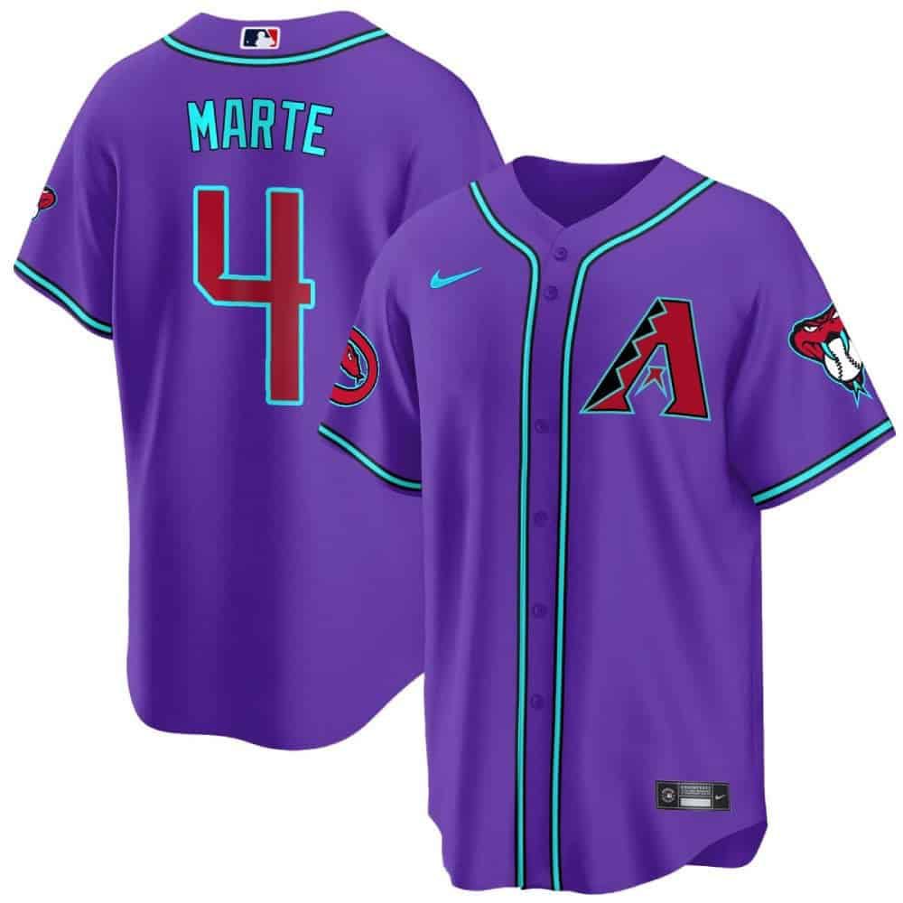 Men Arizona Diamondback #4 Marte Purple 2024 Nike Cool Base MLB Jersey->arizona diamondback->MLB Jersey